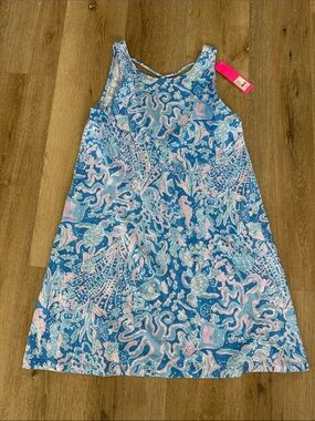 Lilly Pulitzer Blue & Pink Tropical Print Sundress